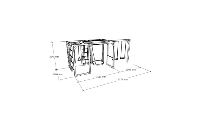 Kreatywny plac zabaw z drewna