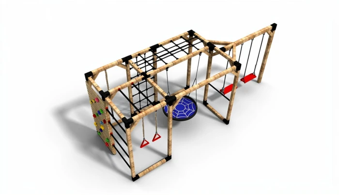 Kreatywny plac zabaw z drewna