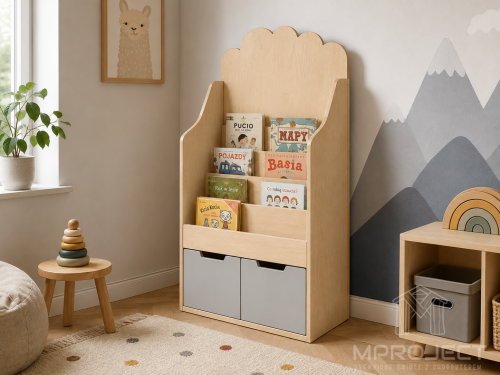 Meble Montessori ze sklejki Regał na książki