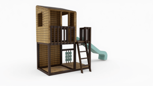 kompaktowy plac zabaw z drewna