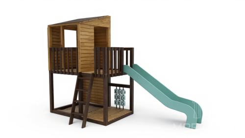 kompaktowy plac zabaw z drewna