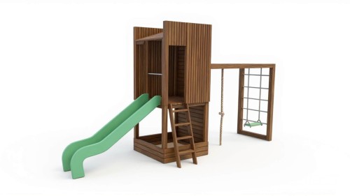 Designerski plac zabaw z drewna