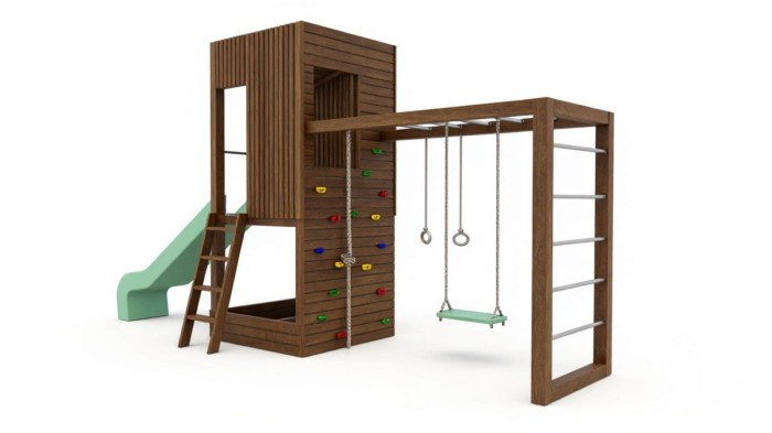 Designerski plac zabaw z drewna