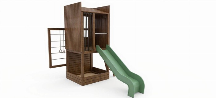 Designerski plac zabaw z drewna