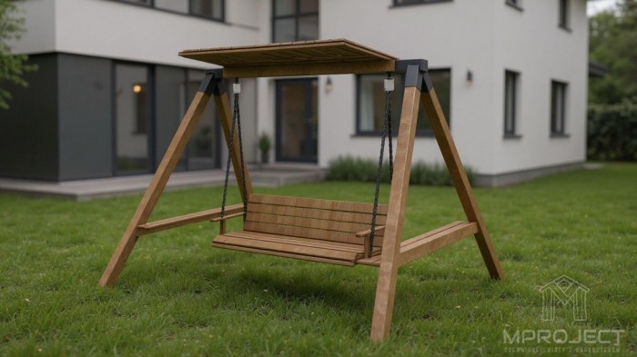 zadaszona huśtawka ogrodowa