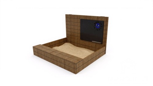 edukacyjna piaskownica z tablicą