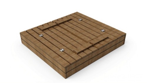 zamykana piaskownica z ławeczką