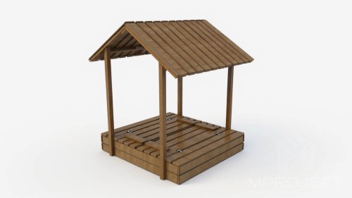 zamykana piaskownica z daszkiem