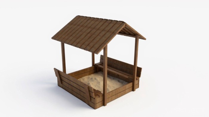 zamykana piaskownica z daszkiem