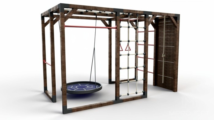 Interaktywny plac zabaw z drewna