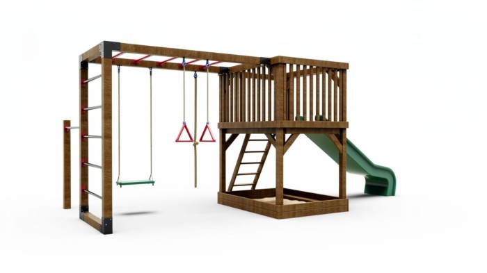 nowoczesny plac zabaw z drewna