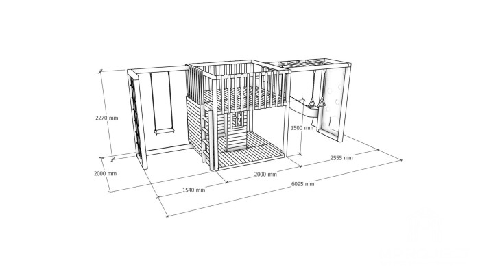 nowoczesny plac zabaw z drewna